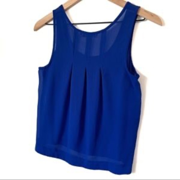 CHLOE K · ROYAL BLUE SHEER SLEEVELESS TOP - SMALL - Picture 6 of 6